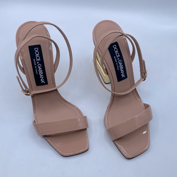 Dolce & Gabbana Beige and Gold Strappy Heels - Picture 3 of 12